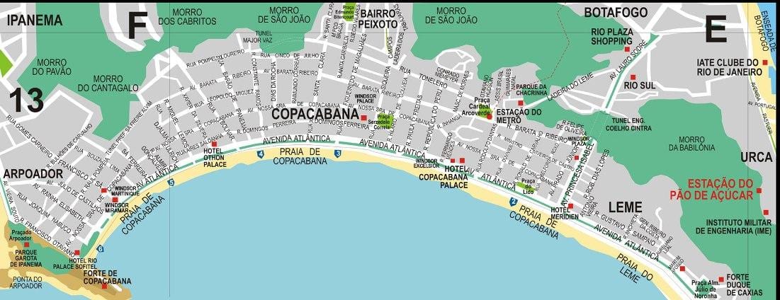 copacabana Рио-де-Жанейро газрын зураг
